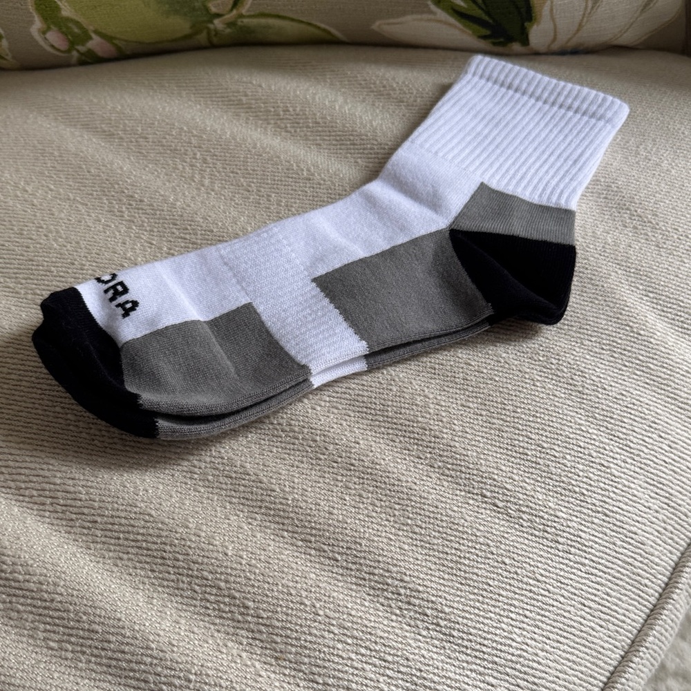 Sephora White, Gray, and Black Athletic Socks